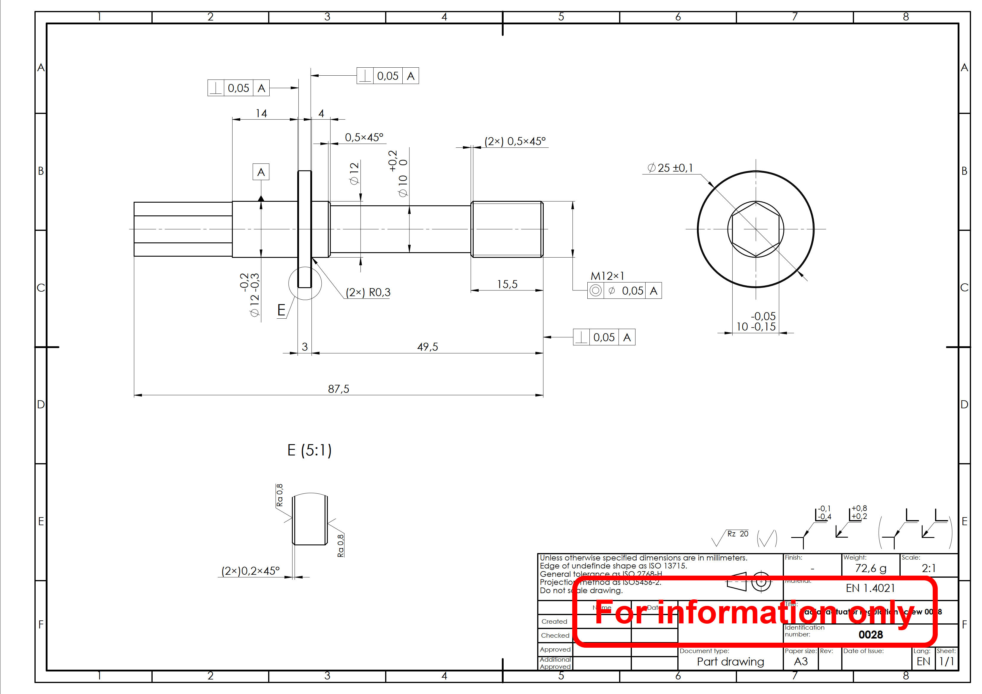 Radial actuator regulation screw